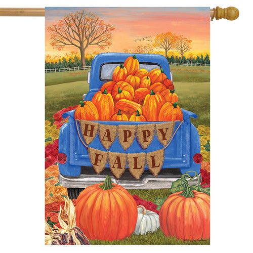 Happy Fall Pickup House Flag