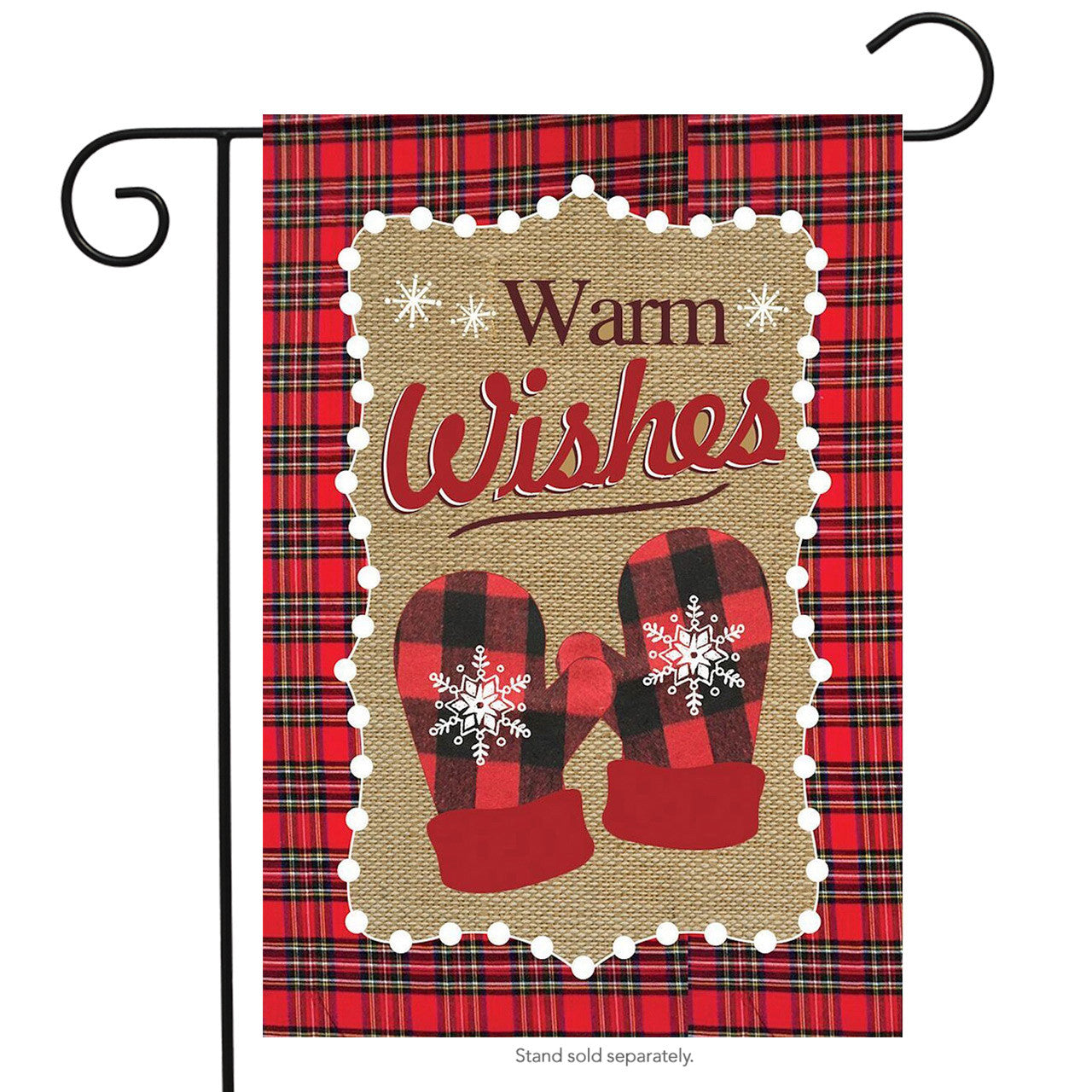 Warm Wishes Burlap Garden Flag