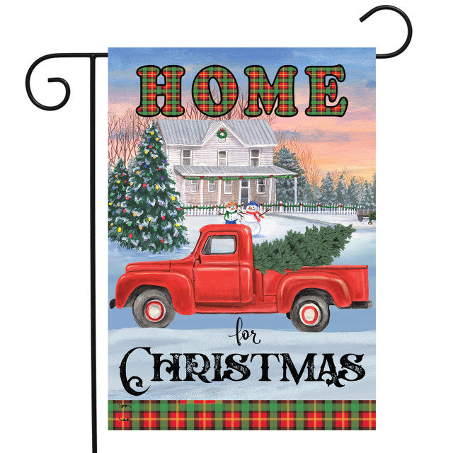 Home For Christmas Pickup Garden Flag