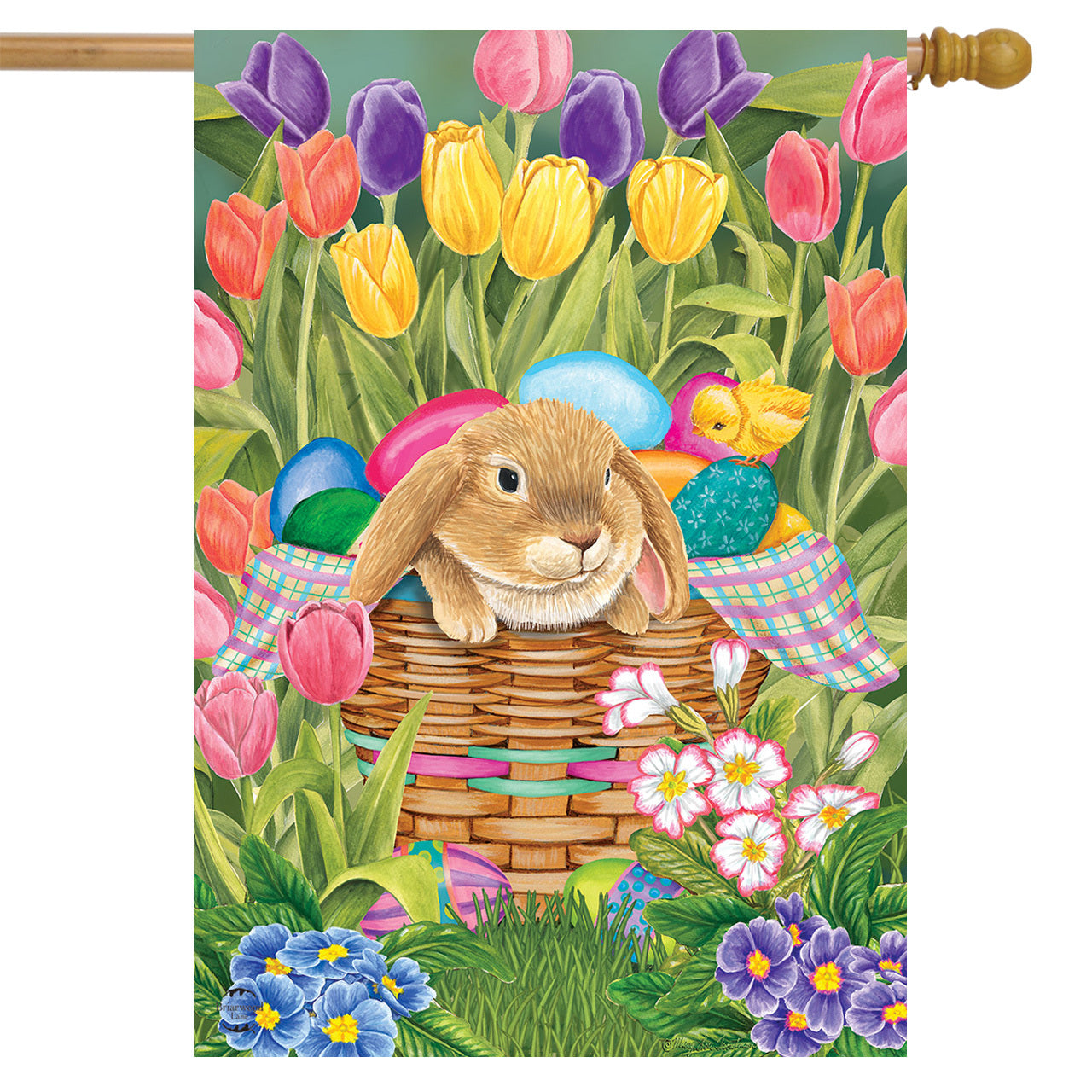 Spring Rabbit House Flag