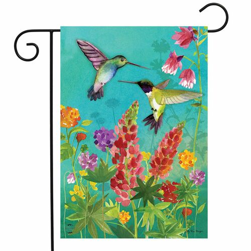 Hummingbird Greeting Garden Flag