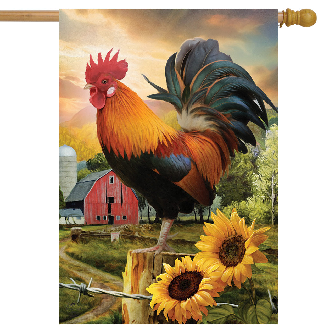 Fancy Rooster House Flag