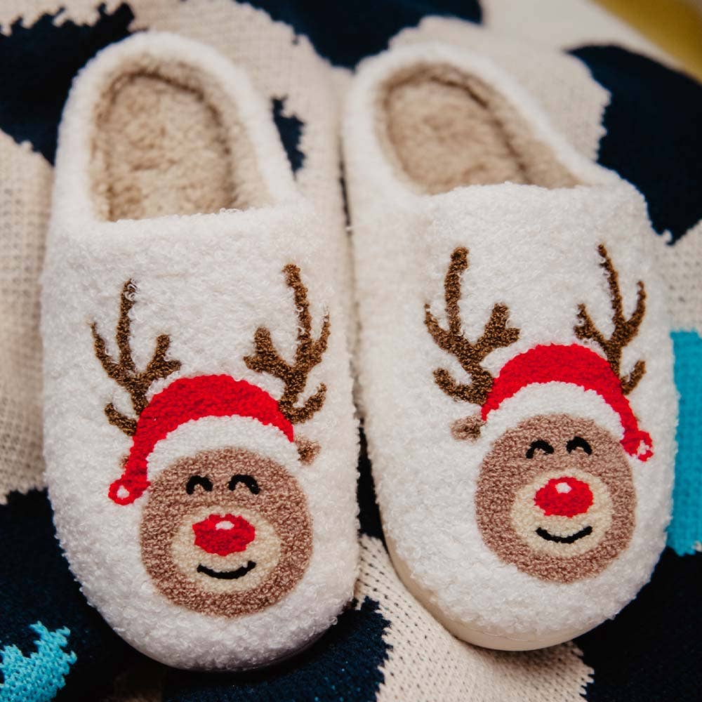 Red Nosed Reindeer Slippers