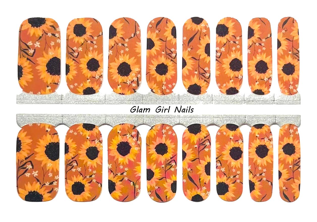Rustic Sunflowers Spring Nail Wraps