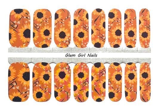 Rustic Sunflowers Spring Nail Wraps