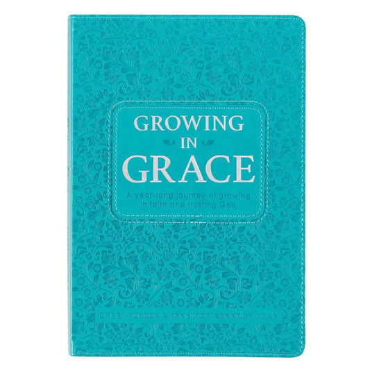 Growing in Grace Teal Faux Leather Daily Devotional