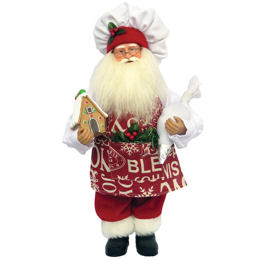 15" Gingerbread House Santa