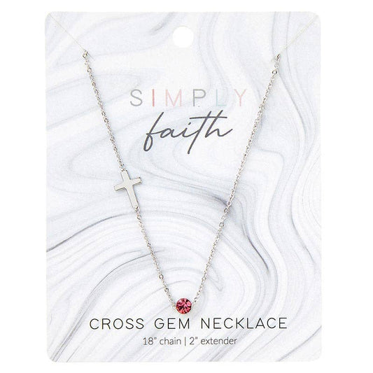 Cross Necklace - Rose