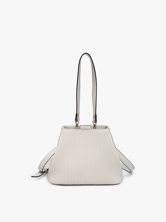 EH2460 Dove Pleated Satchel w/ Large Handle: Off White