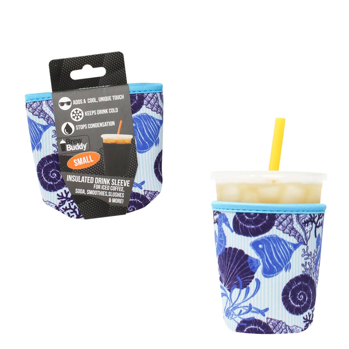Brew Buddy Insulated Iced Coffee Sleeve - By the Sea (Small)