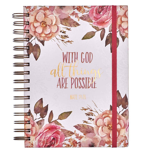 With God All Things are Possible Large Wirebound Journal wit