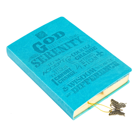 Dangle Journal : Leather Wrapped Teal Serenity Prayer