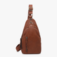 M2342 Nikki Dual Compartment Sling Pack Bag: Brown