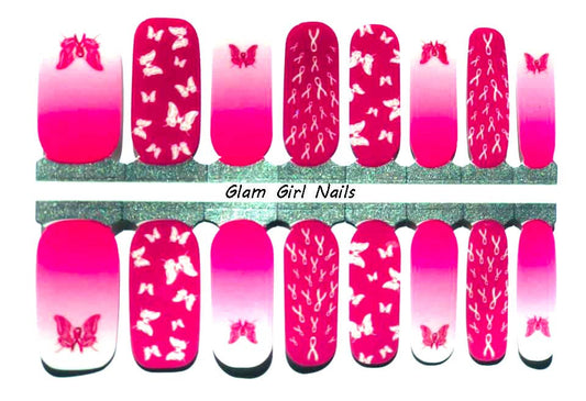 Breast Cancer Awareness Nail Wraps