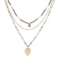 LAYERED BOHO LEAF PENDANT NECKLACE