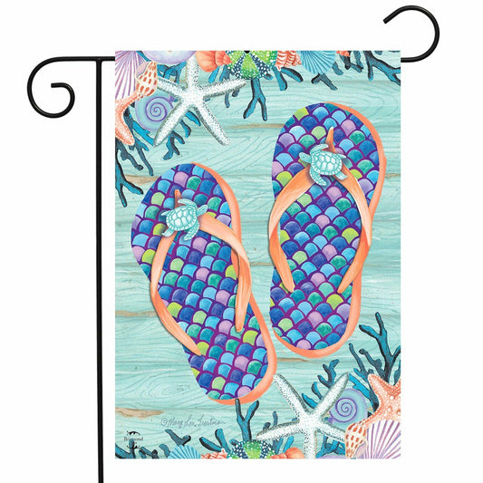 Enjoy Life Flip Flops Garden Flag