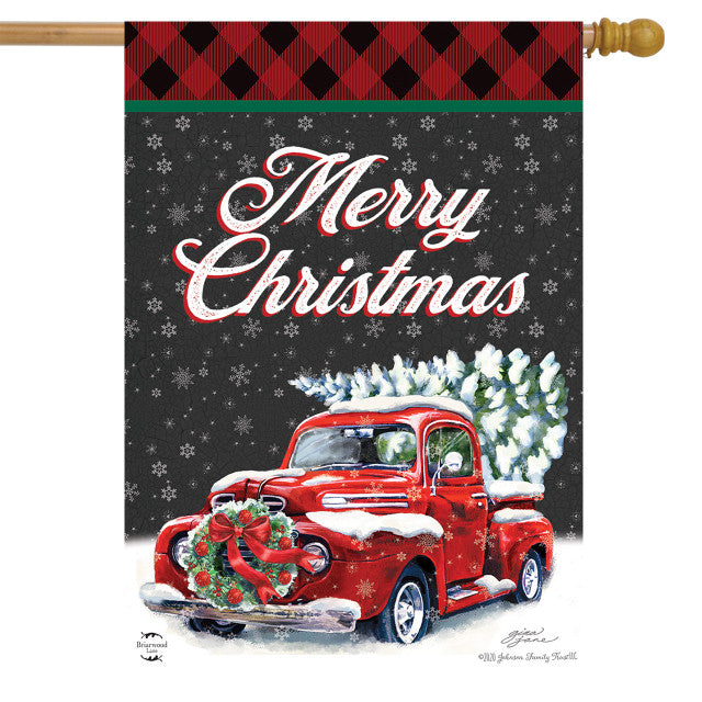Merry Christmas Pickup House Flag