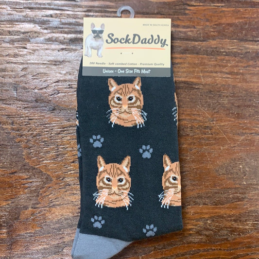 Tabby Cat Orange Socks