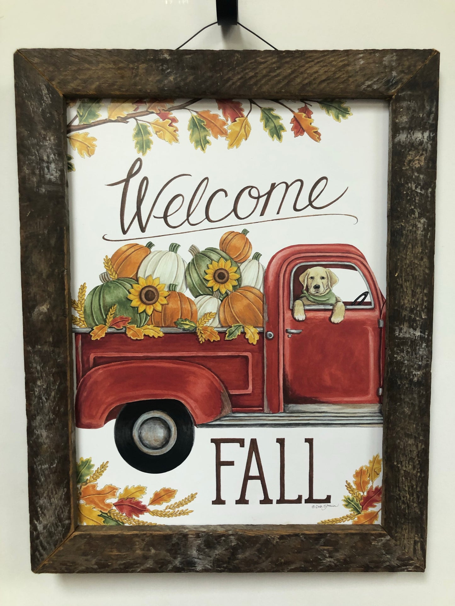 Welcome Fall Red Truck Sign