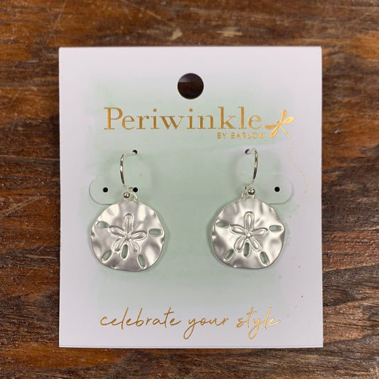 Matte Silver Sand Dollars Earrings