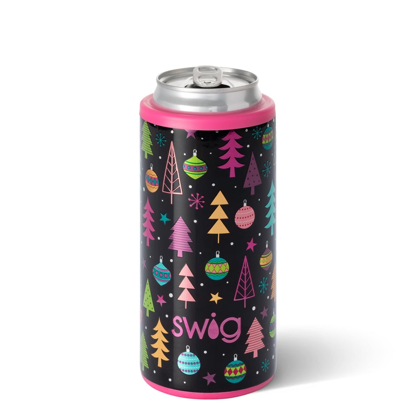 Merry and Bright 12oz Slim Can Cooler