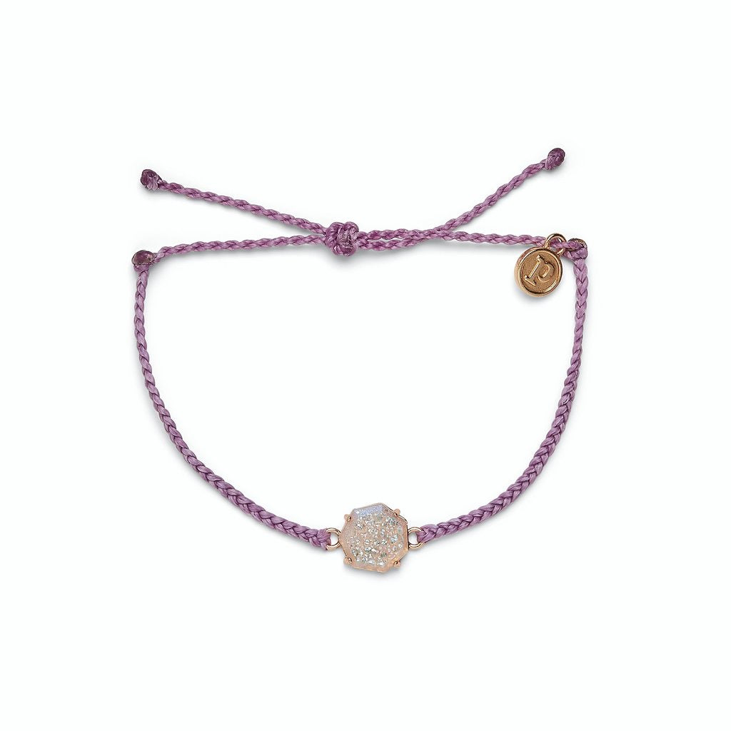 Rainbow Geode rose gold bracelet lavender
