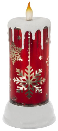 LED Shimmer Red Candle