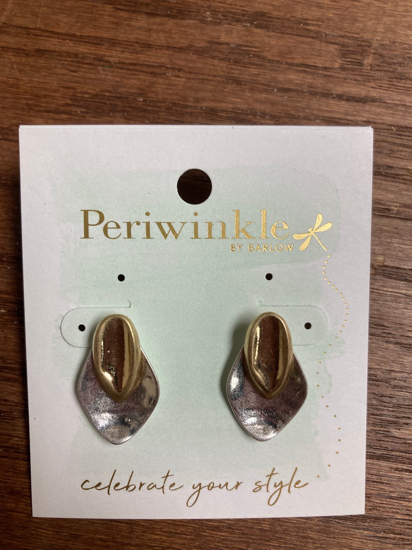 Two Toned Gold and Silver Earrings