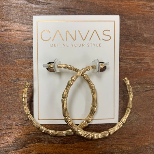 Gold Bamboo Hoop Earrings