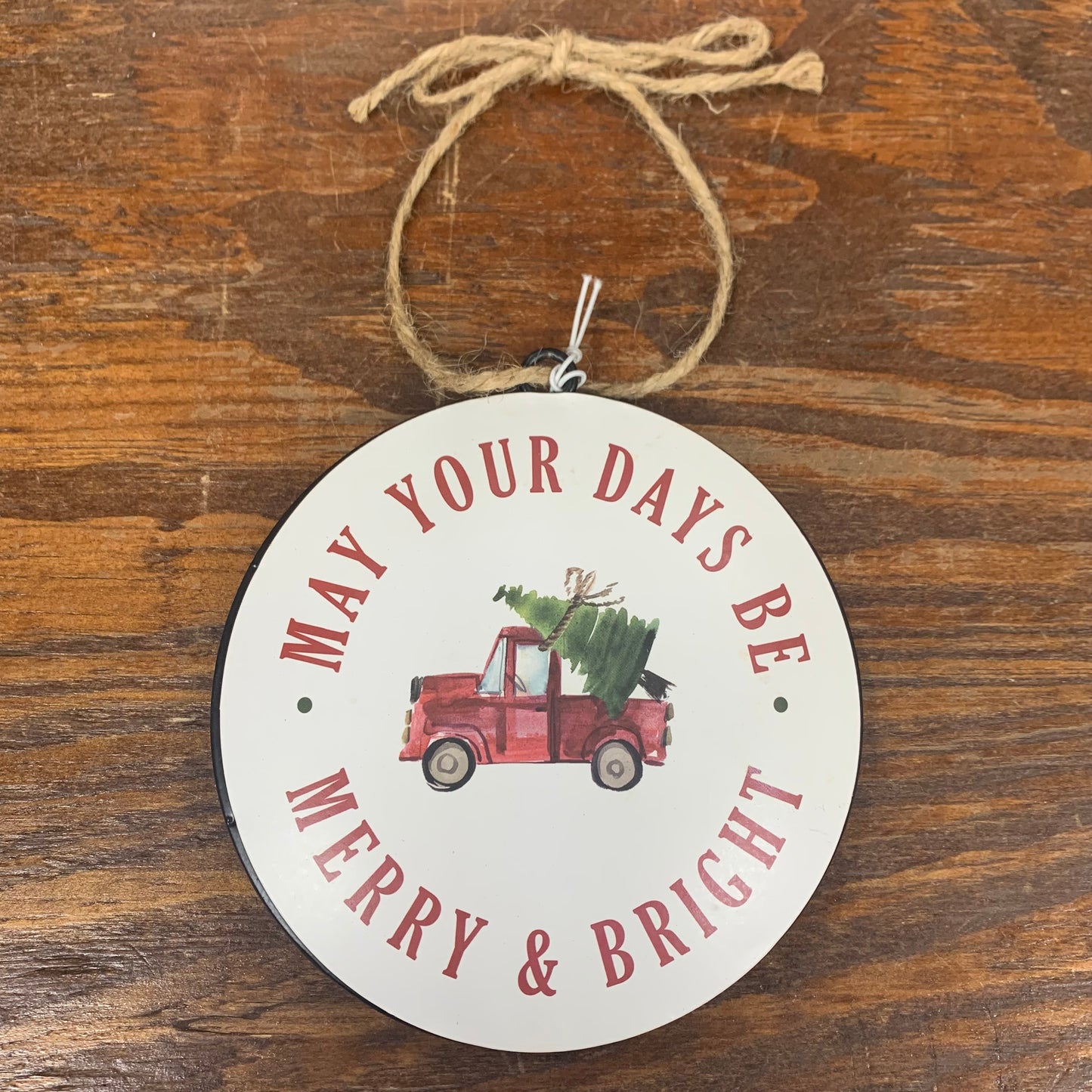 Red Truck Disc Ornaments (Multiple Sayings)