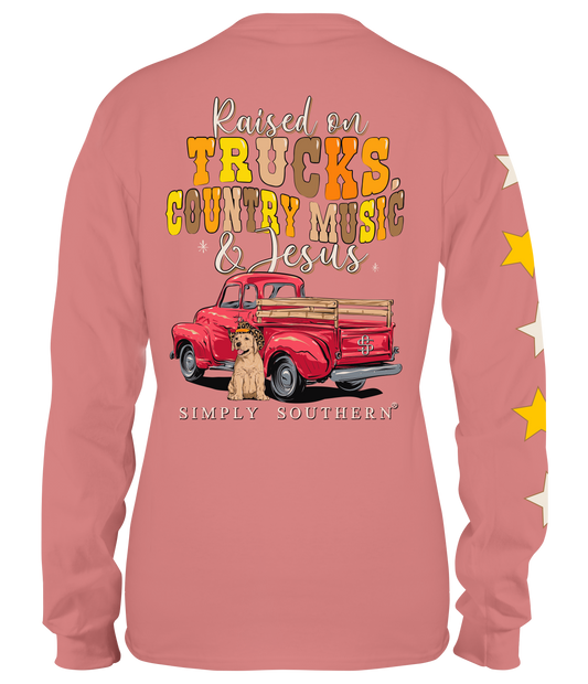 "Raised on Trucks, Country Music & Jesus" Long Sleeve