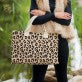 Leopard Burlap Tote Bag