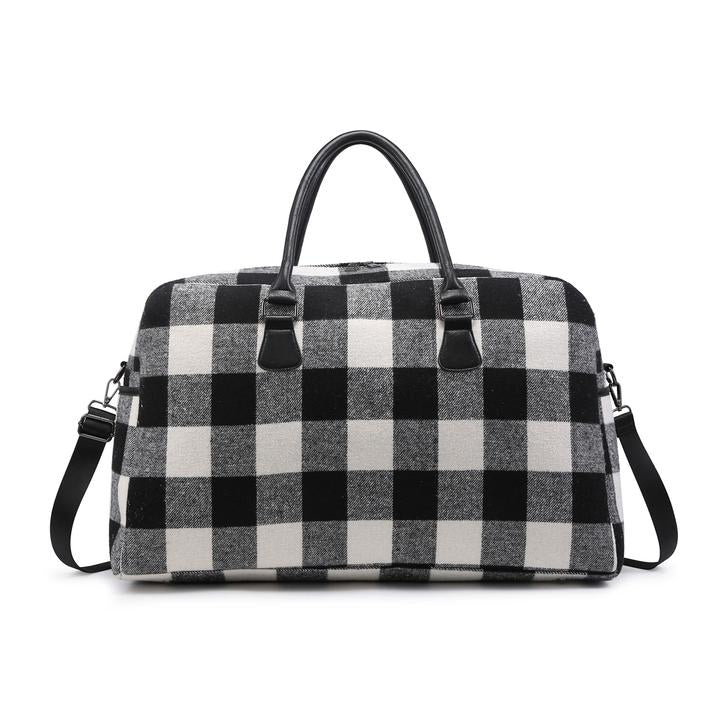 Florence Weekender (Black and White Plaid)