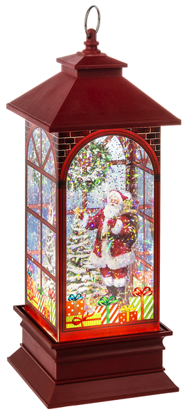 LED Light Up Shimmer Santa w/Tree Lantern