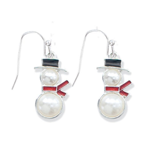 Splendid Pearl Snowmen Earrings