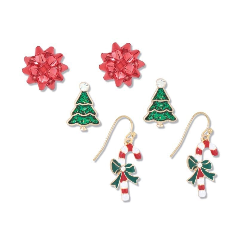 Christmas Trio with Candy Canes Earrings