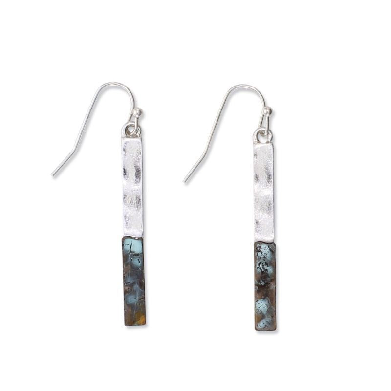 Hammered Silver and Patina Earrings