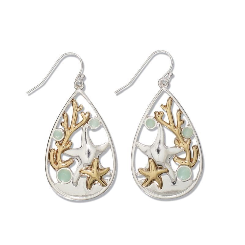 Two Tone Starfish Earrings