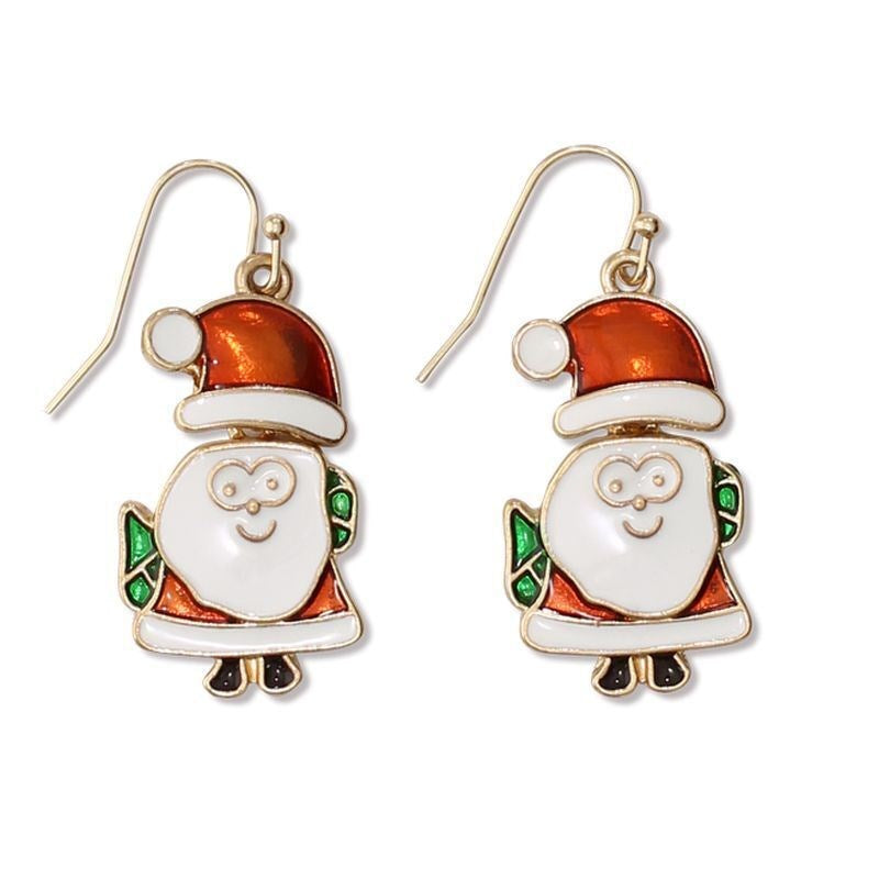 Movable Happy Santas Earrings