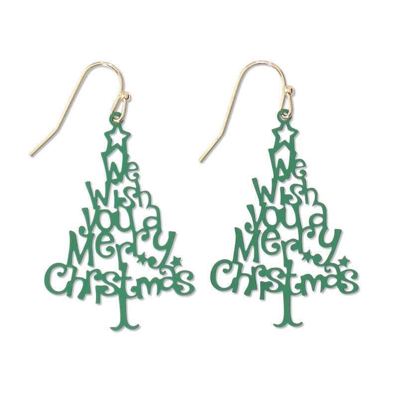 Merry Christmas Trees Earrings