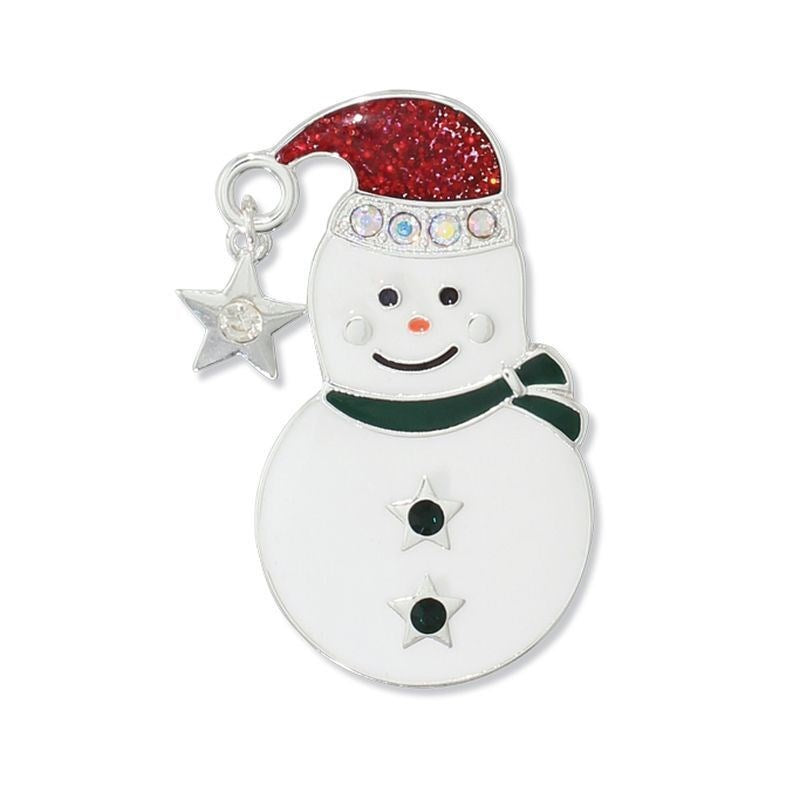 Snowman with Santa Hat Pin