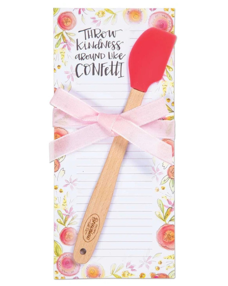 Throw Kindness Around Magnetic Notepad and Mini Silicone Spatula