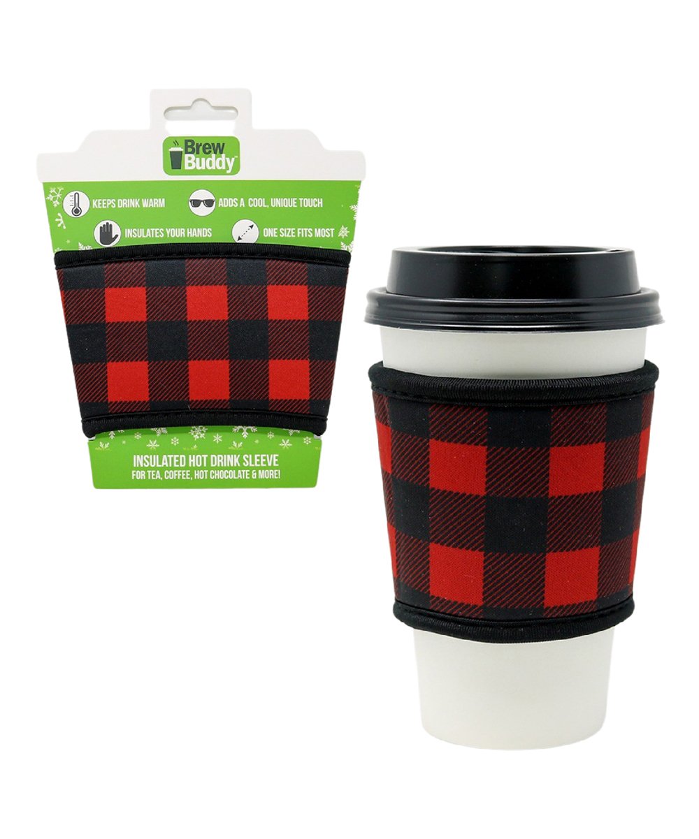 Brew Buddy Coffee+Hot Chocolate Sleeve | Red Buffalo Plaid